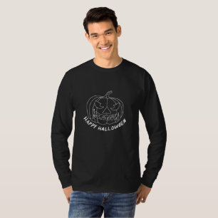 Camiseta Abóbora para Halloween 2 visual de quadro-negro
