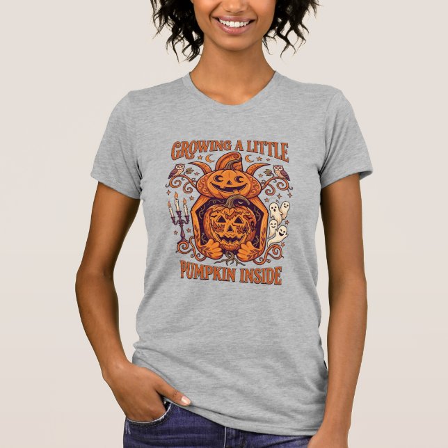 Camiseta Abóbora Pequena Crescendo Dentro de Abóboras de Ha (Frente)