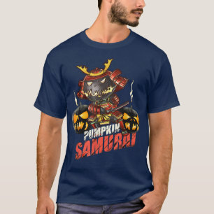 Camiseta abóbora samurai, demônio japonês halloween, guerre