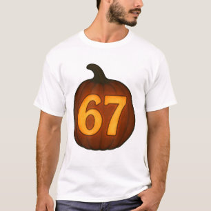 Camiseta Abóbora Seis Sete 6 7 Brilhante Halloween Jack-o'-