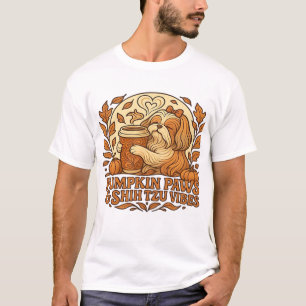 Camiseta Abóbora Shih Tzu Spice Vibrações de Outono Essenci