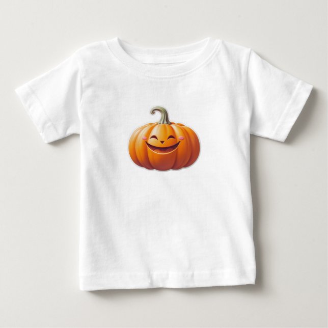Camiseta Abóbora Sorridente - Caráter de queda divertida (Frente)