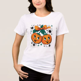 Camiseta Abóbora Sorridente - Halloween Retro com Arco