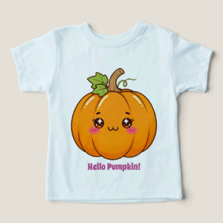 Camiseta Abóbora Sorridente Kawaii Fofa Desenho Animado