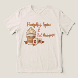 Camiseta Abóbora Tempero e Dragões Vermelhos Mahjong Outono