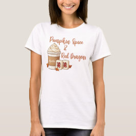 Camiseta Abóbora Tempero e Dragões Vermelhos Mahjong Outono