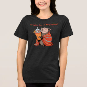 Camiseta Abóbora Tempero & Gambá Engraçado Fingindo Estar M