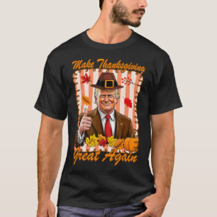 Camiseta Abóbora Trump Engraçado Faça o Dia de Ação de Graç