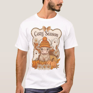 Camiseta Abóbora-vaca-fantasma de Highland Halloween