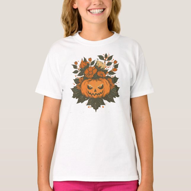 Camiseta Abóbora/Vintage/Halloween/Outono (Frente)