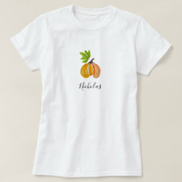 Camiseta Abóboras em Aquarela de Ação de Graças Personaliza