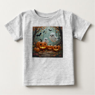 Camiseta Abóboras fantasmas morcegos feliz halloween