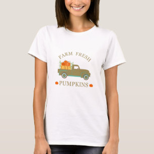 Camiseta Abóboras frescas de fazenda outono