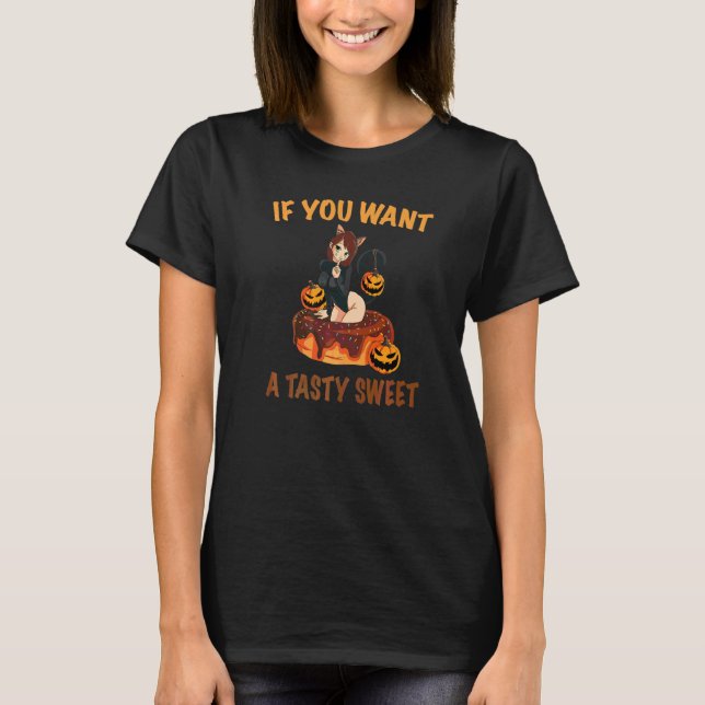 Camiseta Abóboras Halloween Com Gatos (Frente)