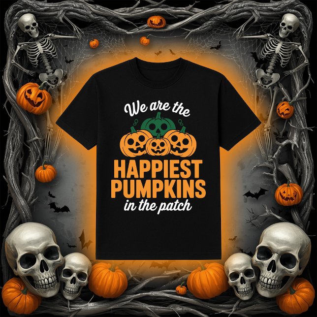 Camiseta Abóboras Mais Felizes do Halloween no Campo (Criador carregado)
