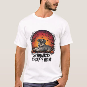 Camiseta Aboboras Morcegos Noite de Schnauzer Halloween_1