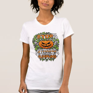 Camiseta Aboboras Olhando Parar Fantasmas Morcegos Hallowee