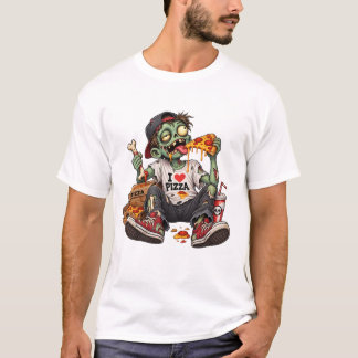 Camiseta Abobrinha Comendo Pizza de Halloween