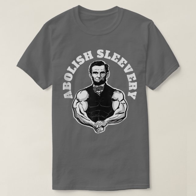 Camiseta Abolish Sleeach engraçado Abraham Lincoln Liberte  (Frente do Design)