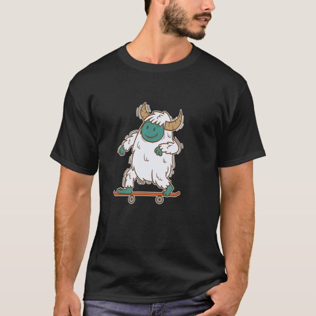 Camiseta Abominável de patins Boneco de Neve (Frente)