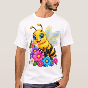 Camiseta Aborígene Abelha & Flores Coloridas – Linda Abelha