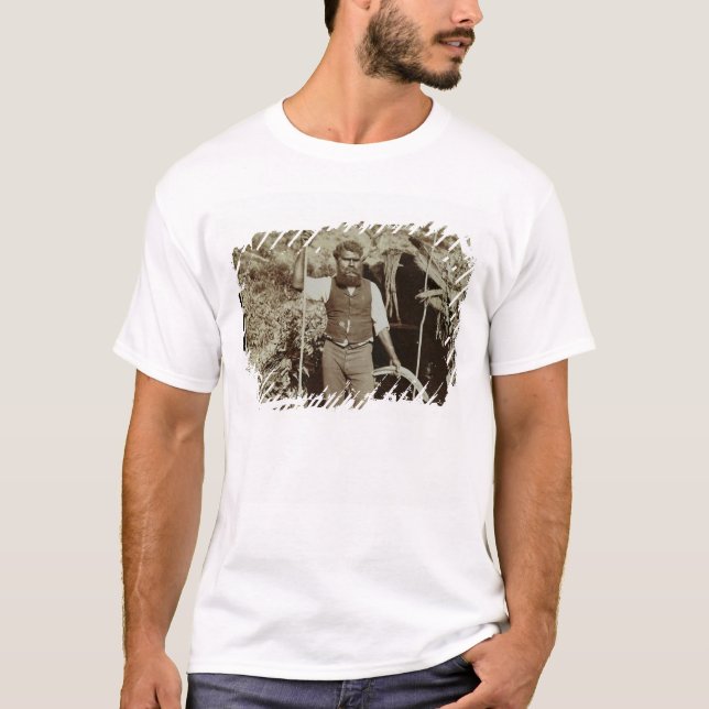 Camiseta Aborígene com um Bumerangue, c.1860s (foto do (Frente)