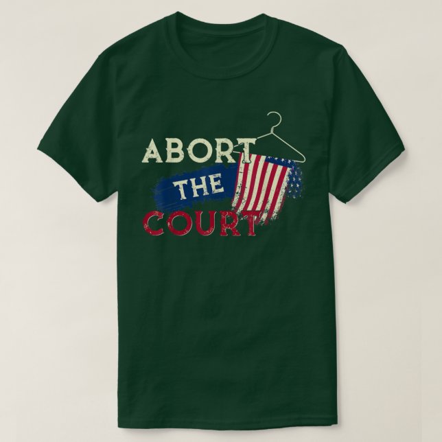 Camiseta Abortar o Tribunal de Direitos Reprodutivos Fecho  (Frente do Design)