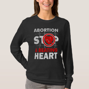 Camiseta Aborto Pára Uma Vida Cardíaca