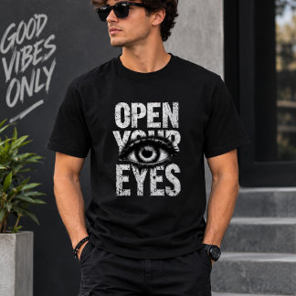 Camiseta Abra Seus Olhos Tipografia Gótica do Olho