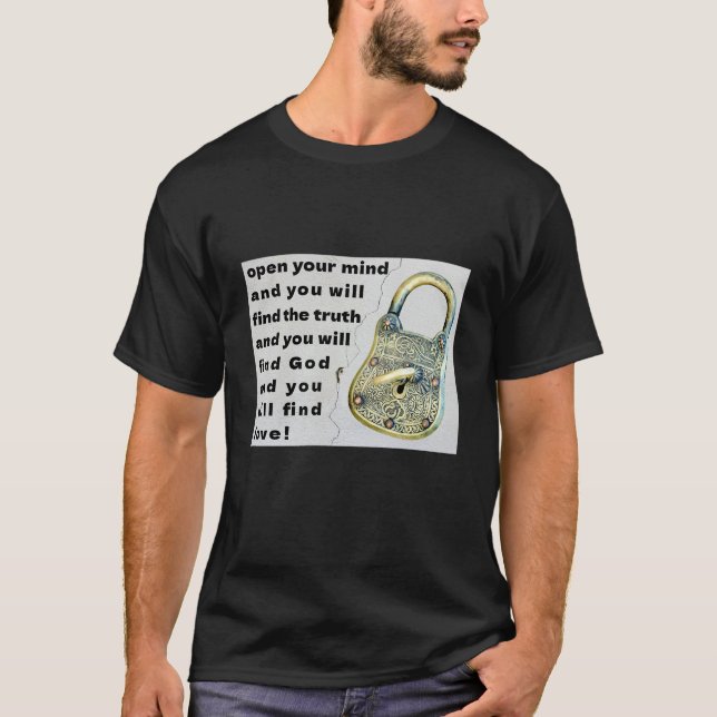 Camiseta Abra sua mente (escuro) (Frente)