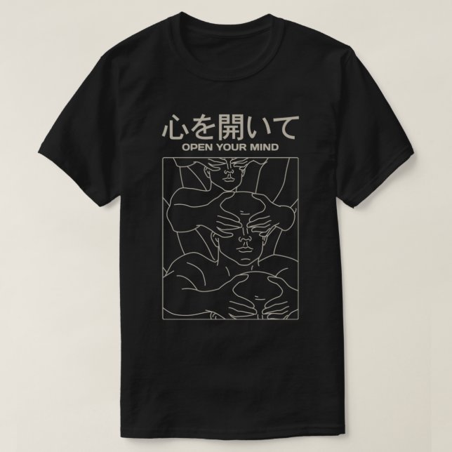 Camiseta Abra sua mente japonesa (Frente do Design)