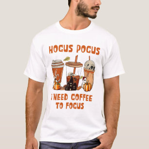 Camiseta abracadabra eu preciso de café para me concentrar