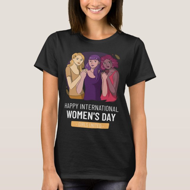 Camiseta Abraçar a Equidade Dia Internacional das Mulheres  (Frente)