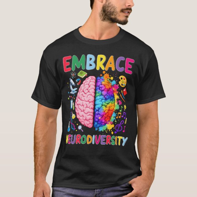 Camiseta Abraçar a Neurodiversidade ASD Conscientização do  (Frente)