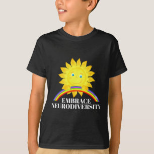 Camiseta Abraçar a Neurodiversidade Autismo Arco-íris Sped