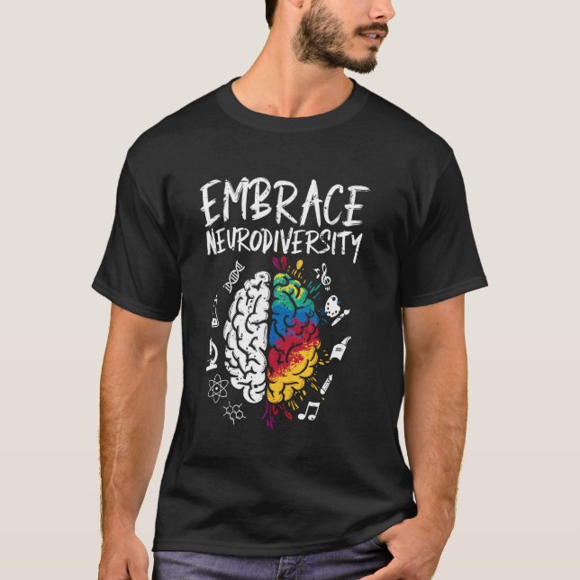 Camiseta Abraçar a Neurodiversidade Conscientização Aceitaç (Frente)