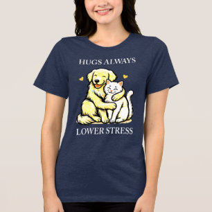 Camiseta "Abraçar Calma: Abraços Sempre Diminui Estresse" p