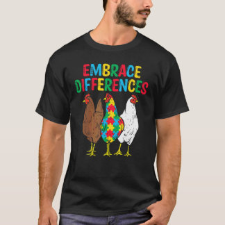 Camiseta Abraçar Diferenças 3 Galinhas Puzzle Conscientizaç