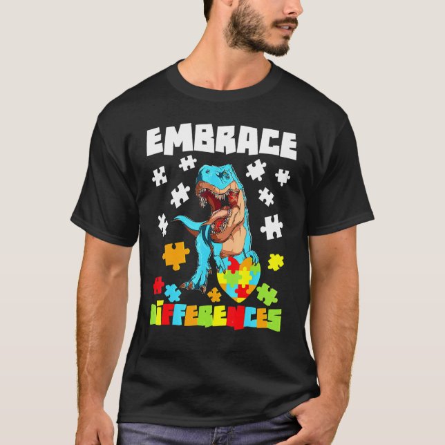 Camiseta Abraçar Diferenças Quebra-cabeça Autista Conscient (Frente)