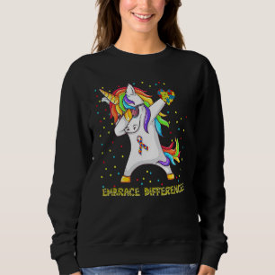 Camiseta Abraçar Diferenças Unicórnio Dabbing Puzzle Autism
