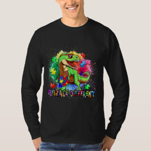 Camiseta Abraçar Diferentes Autismo Sensibilização Dinossau
