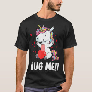 Camiseta Abraçar-me Ama O Unicórnio Corações do Dia dos Nam