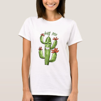 Camiseta abraçar-me cacto engraçado