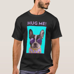 Camiseta Abraçar-me, Pug, Puppy, Com Cor De Letra Shades
