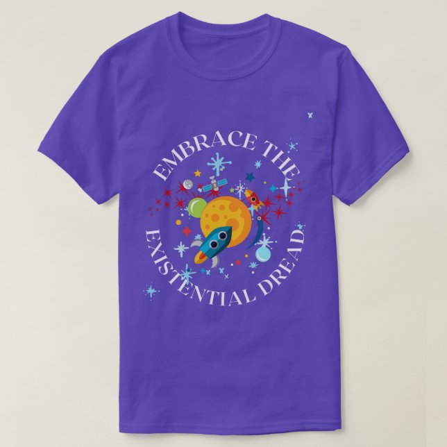 Camiseta Abraçar o temor existencial (Frente do Design)