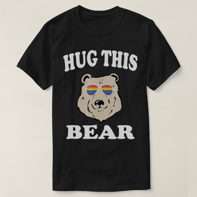 Camiseta Abraçar seu Gay do Urso LGB Engraçado Presente  (Frente do Design)