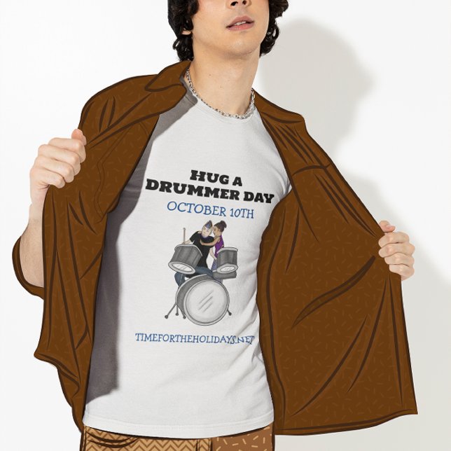 Camiseta Abraçar um dia de baterista | 10 de outubro (Criador carregado)