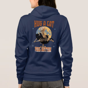 Camiseta Abraçar Um Gato Sente Melhor Arte De Gato Esquelet