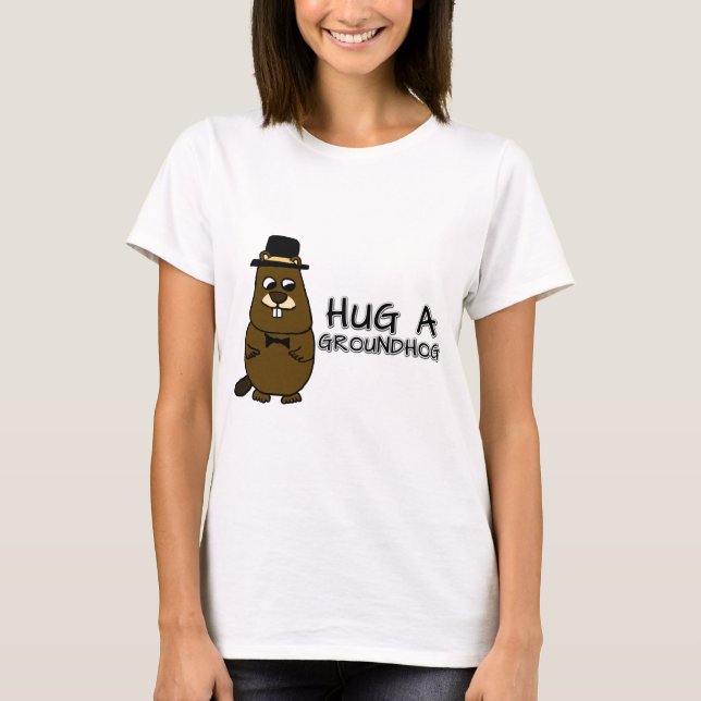 Camiseta Abraçar uma marmota (Frente)