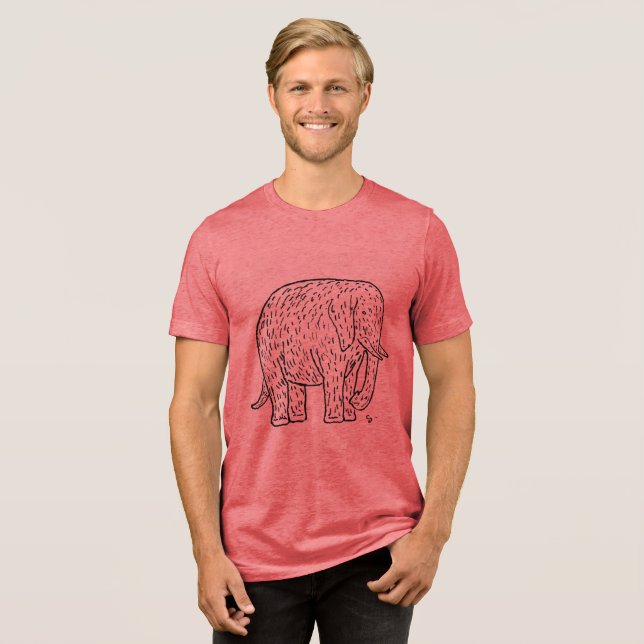 Camiseta Abrace a legância com o elefante retrô de Leo Gest (Frente Completa)